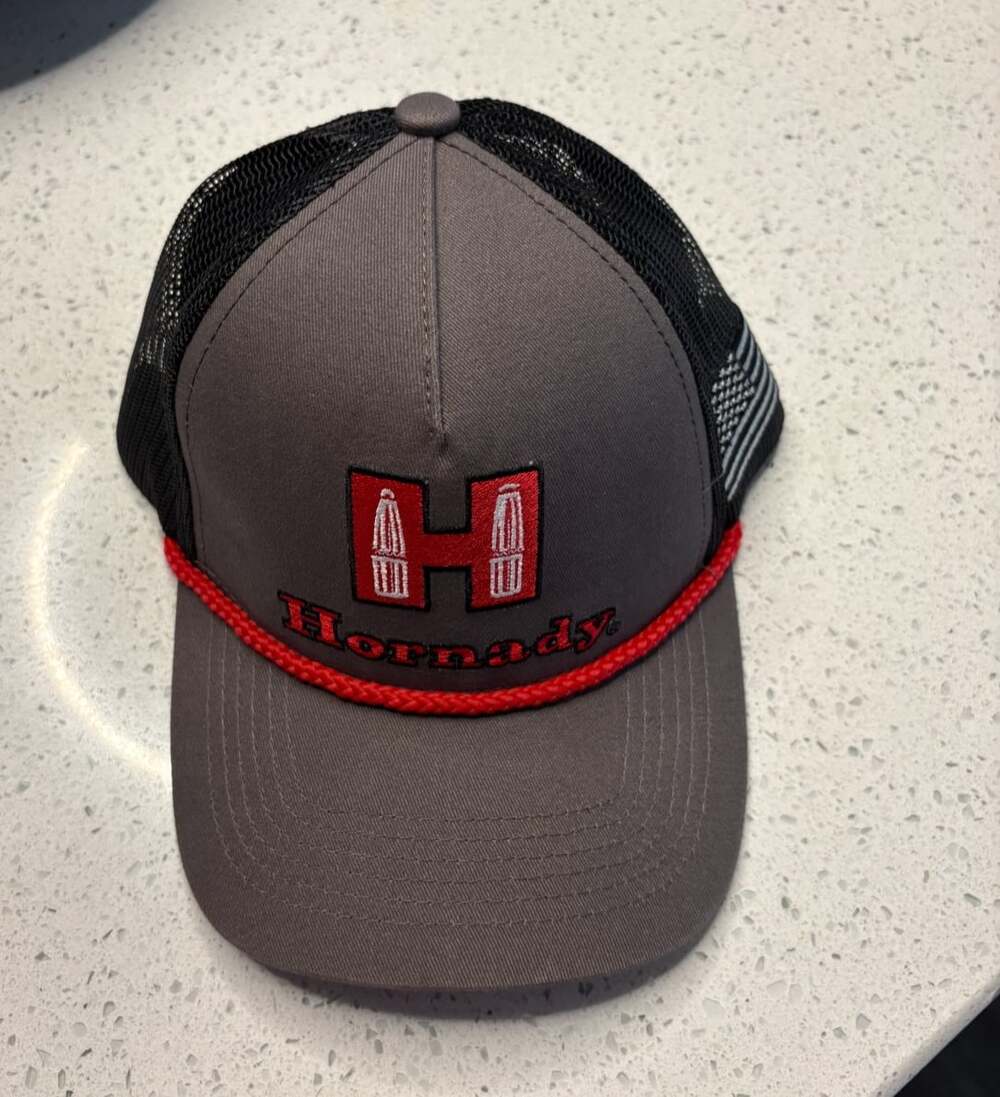 Hornady Mesh Hat Gray/Black/Red Structured w/Hornady logo American Flag NWT